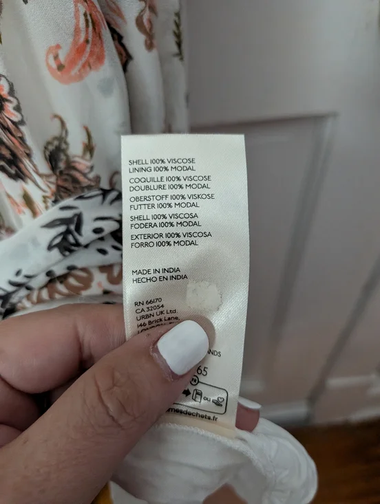 Anthropologie Boho Floral Maxi Dress Balloon Sleeve V-Neck Size SP - Picture 6 of 7